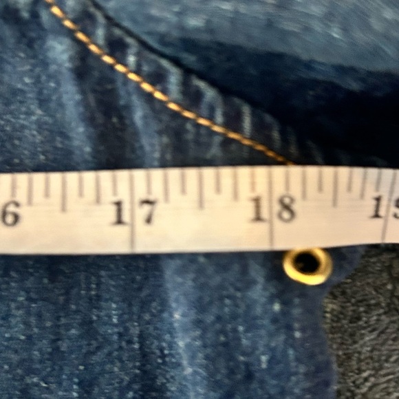 Miss Tina Tie Neck Zip Front Denim Jacket Size 8 - Picture 10 of 11